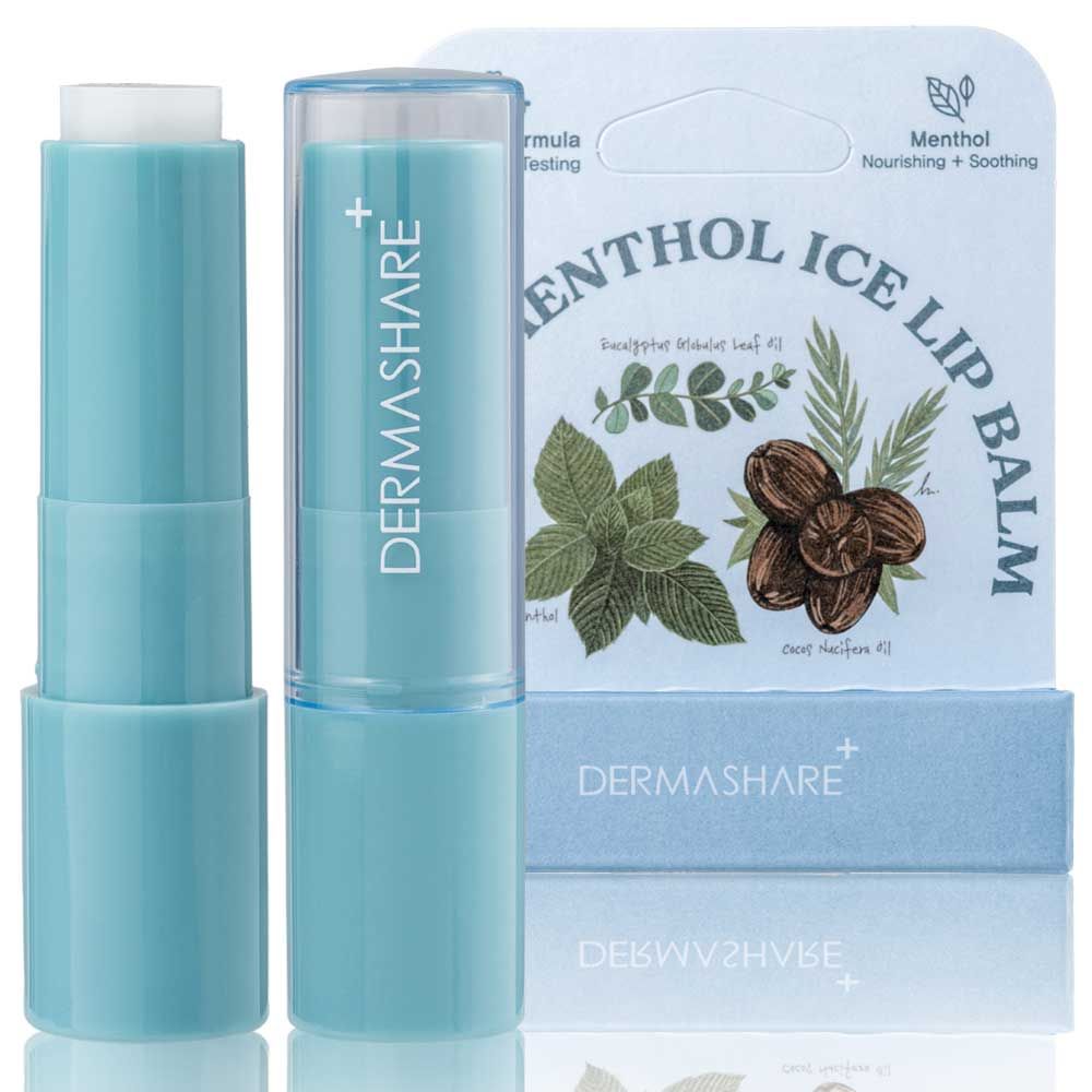 DERMASHARE Vegan Menthol Ice Lip Balm Cooling Moisturizing Vegan Lip Care 3.7g _ Made in Korea